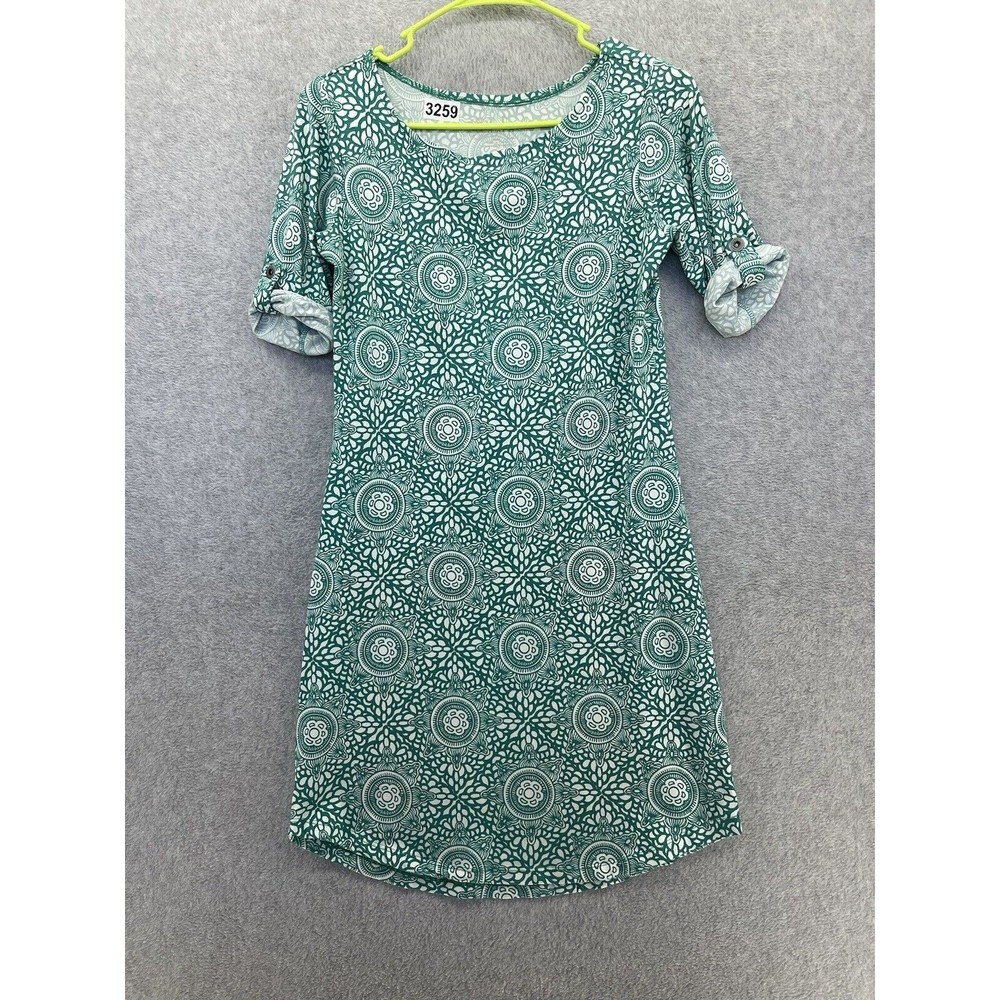 LOLA by AFG Women's Dress Pullover Green Short Sleeve A Line Activewear Small